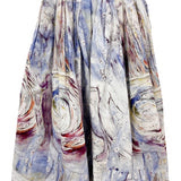 Alexander McQueen Dresses & Skirts - NWT Alexander McQueen Pleated Printed Faille MIDI Cotton Skirt